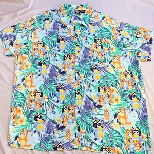 Bluey Hawaiian Mens Shirt 3xl Palm Trees Beach